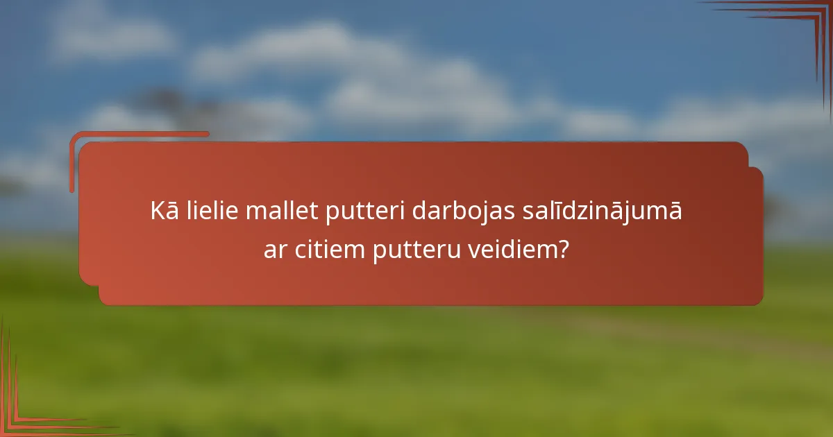 Kā lielie mallet putteri darbojas salīdzinājumā ar citiem putteru veidiem?