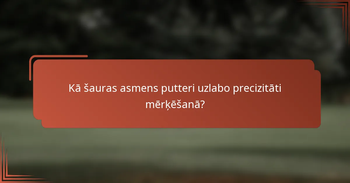 Kā šauras asmens putteri uzlabo precizitāti mērķēšanā?