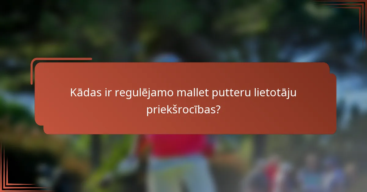Kādas ir regulējamo mallet putteru lietotāju priekšrocības?
