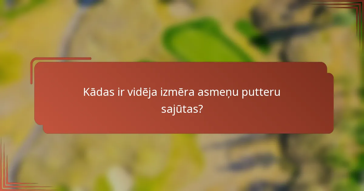 Kādas ir vidēja izmēra asmeņu putteru sajūtas?