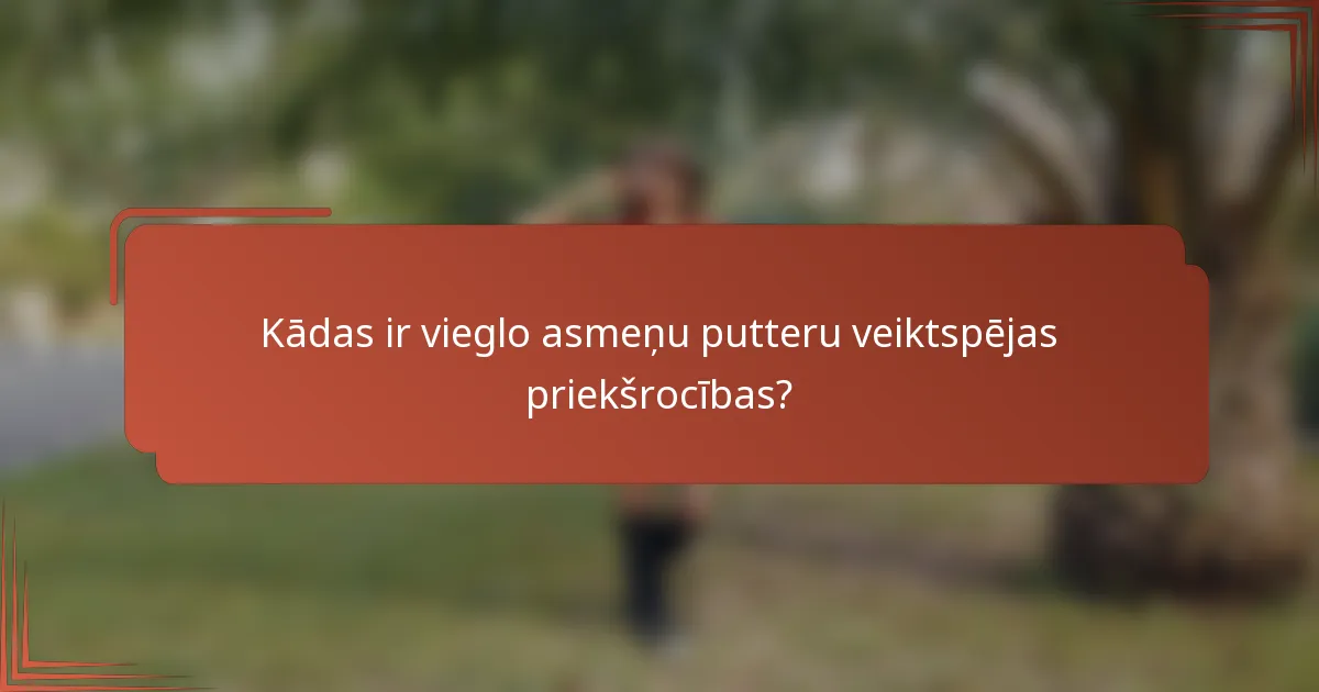 Kādas ir vieglo asmeņu putteru veiktspējas priekšrocības?