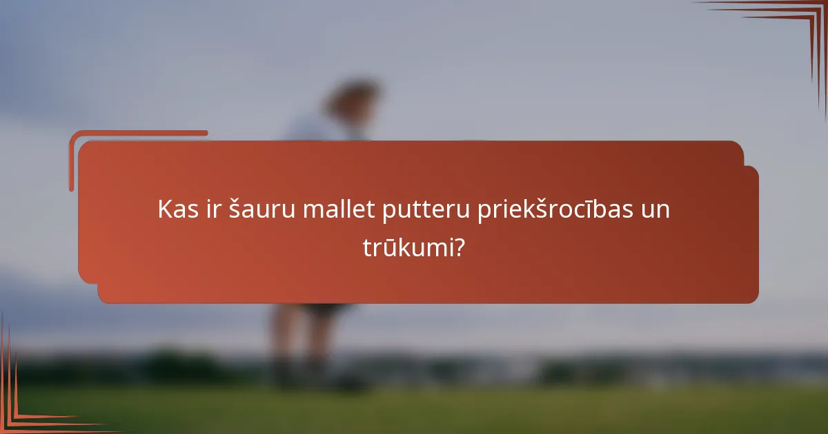 Kas ir šauru mallet putteru priekšrocības un trūkumi?