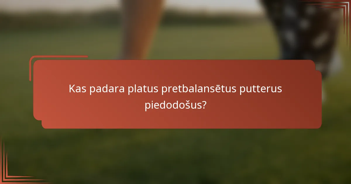 Kas padara platus pretbalansētus putterus piedodošus?