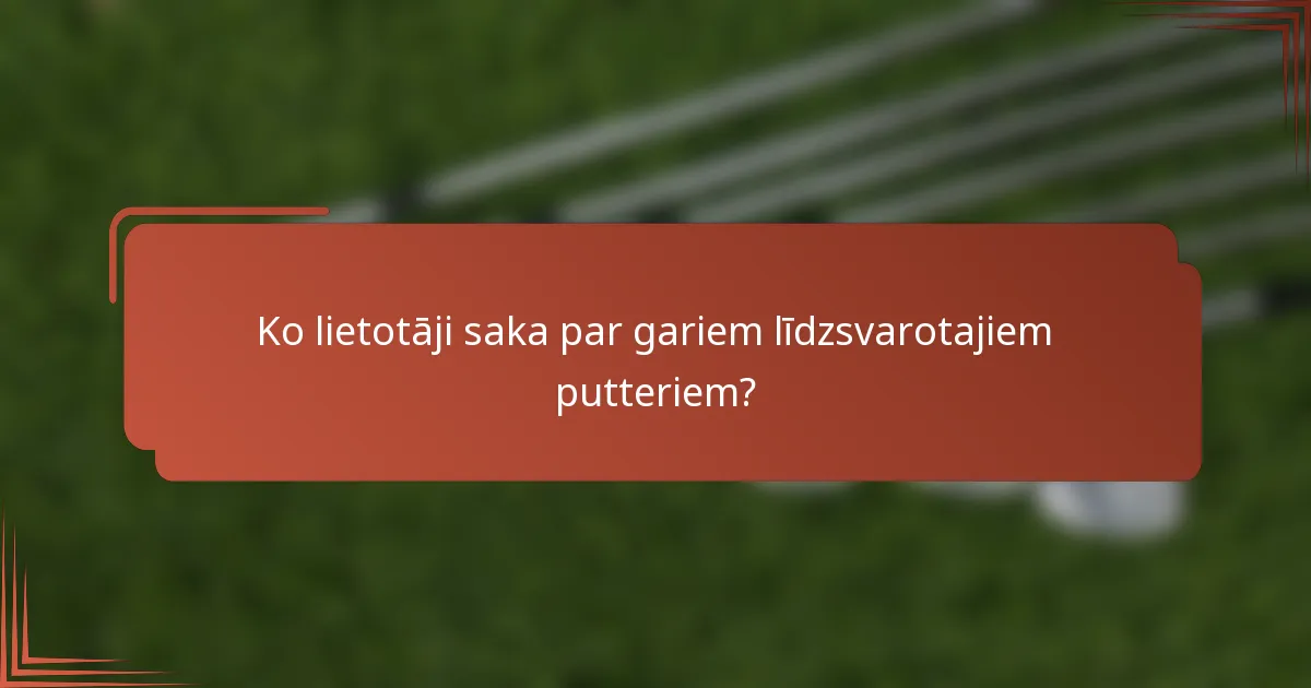 Ko lietotāji saka par gariem līdzsvarotajiem putteriem?