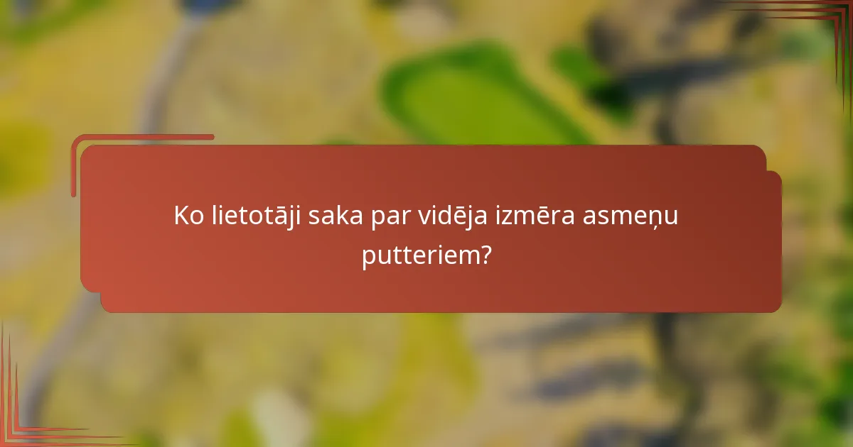 Ko lietotāji saka par vidēja izmēra asmeņu putteriem?