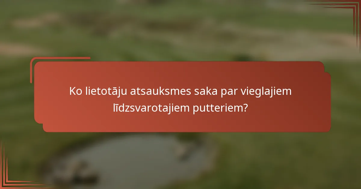 Ko lietotāju atsauksmes saka par vieglajiem līdzsvarotajiem putteriem?