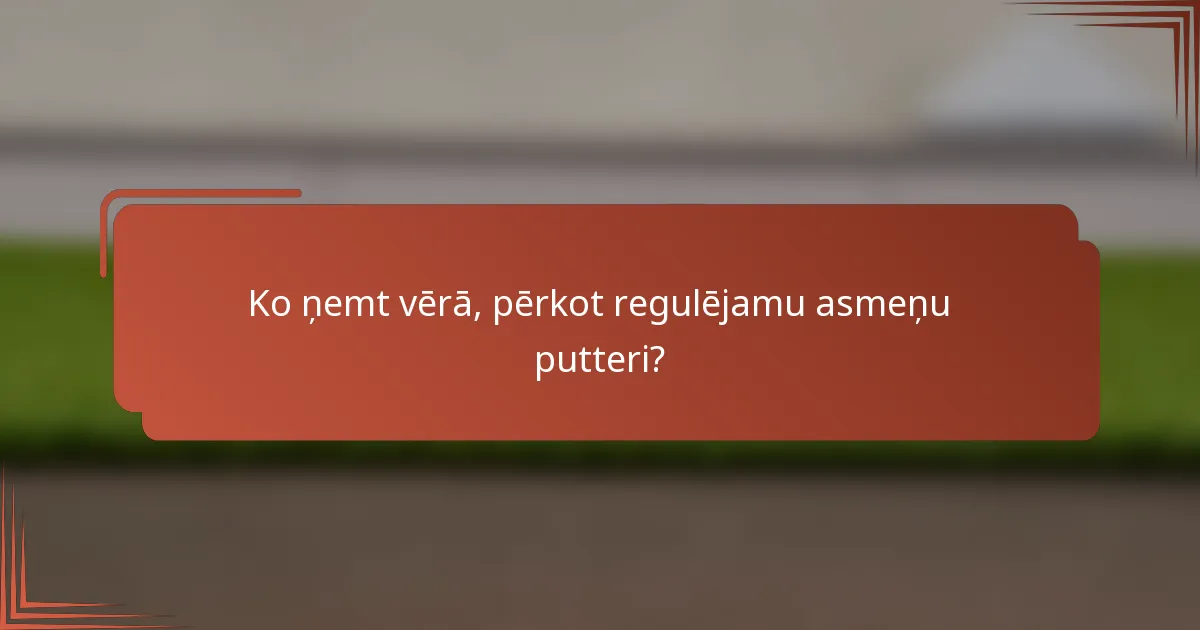 Ko ņemt vērā, pērkot regulējamu asmeņu putteri?
