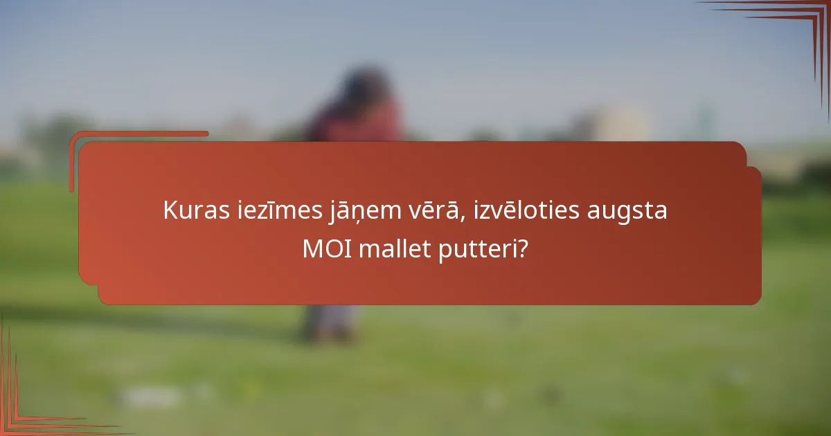 Kuras iezīmes jāņem vērā, izvēloties augsta MOI mallet putteri?