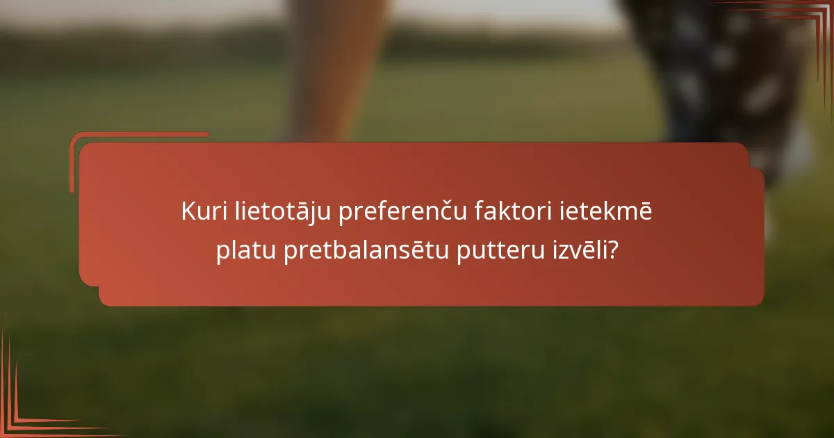 Kuri lietotāju preferenču faktori ietekmē platu pretbalansētu putteru izvēli?
