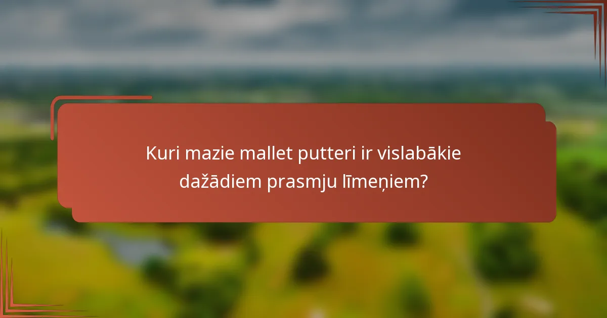 Kuri mazie mallet putteri ir vislabākie dažādiem prasmju līmeņiem?