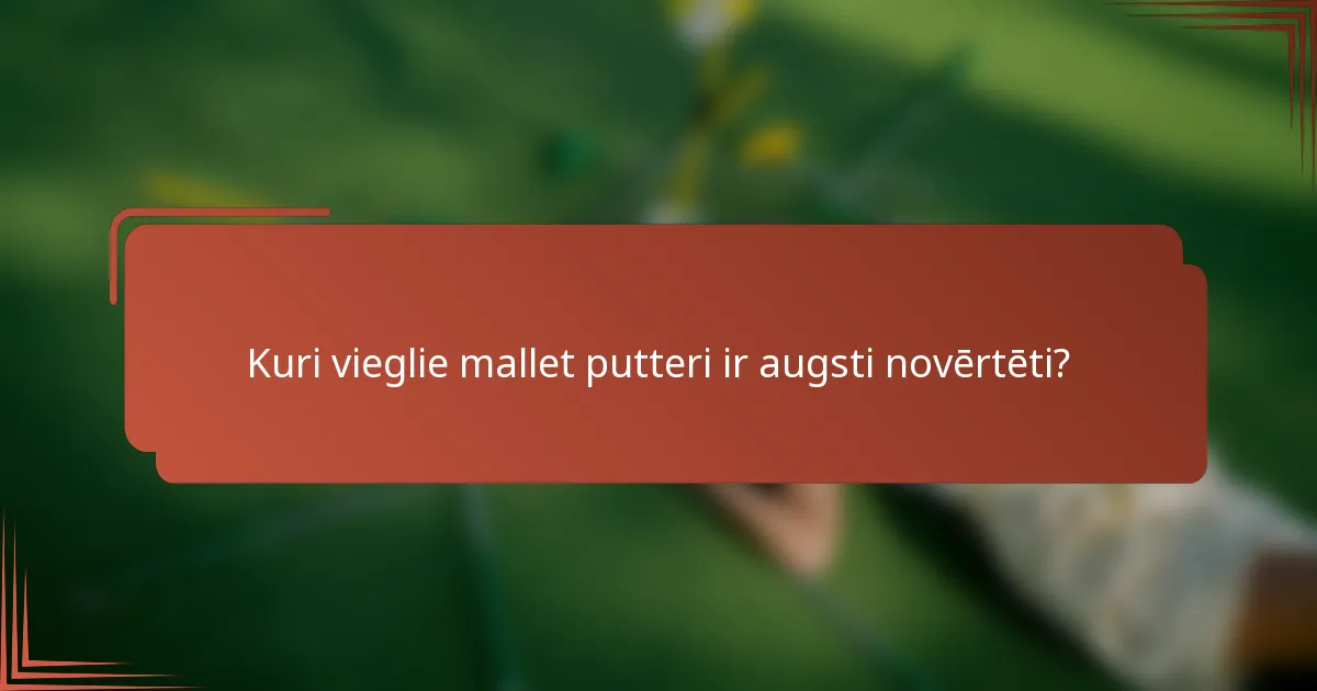 Kuri vieglie mallet putteri ir augsti novērtēti?
